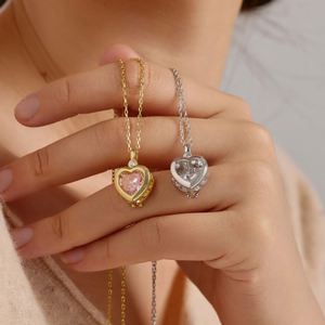 Dylam Trendy Design <b>Solid</b> Sterling <b>Silver</b> Women Link Chain Hollow 5A Cubic Zirconia DIY Replaceable Pendant Jewelry <b>Necklace</b> - Product Image 2