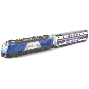 1:87 Hexie Metal Train With Carriage Model Train Toy Pull Back with Lights and Music 3 Colors Die Cast Model for Children Toy