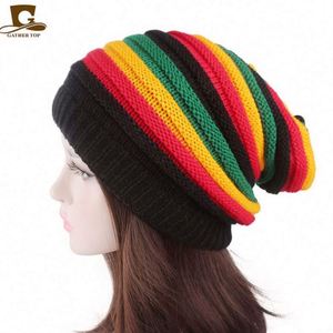 Fashion Jamaica Style 3D Embroidery Knit Slouchy Beanie <b>Hat</b>-<b>Winter</b> Warm Outdoor Travel & Beach Cap - Product Image 3