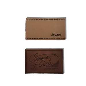 Custom <strong>Brand</strong> Logo Heat Press Real Genuine Pu <strong>Fake</strong> Leather Self Adhesive Patch Jeans Oeko Tex for Furniture - Product Image 1