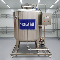 Pasteurisateur commercial 1000L en acier inoxydable 304 de qualité alimentaire, cuve de fermentation pour yaourt, jus et lait