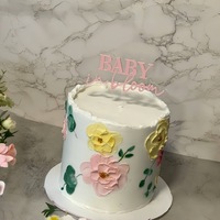 Neuer Stil Acryl-Tortenaufsatz 'Baby in Bloom' für Babyparty Doppelschichtige Kuchendekoration für Kinder