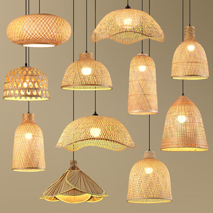 Luminaire suspendu ovale en bambou avec hauteur réglable, <span class=keywords><strong>abat</strong></span>-<span class=keywords><strong>jour</strong></span> en bambou pour restaurant, lustre en rotin - Product Image 6