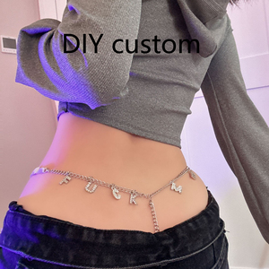 Perizoma Personalizzato con Strass <span class=keywords><strong>e</strong></span> Catena Argentata per <span class=keywords><strong>Donne</strong></span>, Gioiello Intimo con Nome Personalizzato, Slip Sexy da Notte - Product Image 1