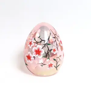Mini decoración de árbol de Primavera de vacaciones, huevos de cristal colgantes para interiores al aire libre, suministros para fiestas de oficina de Pascua