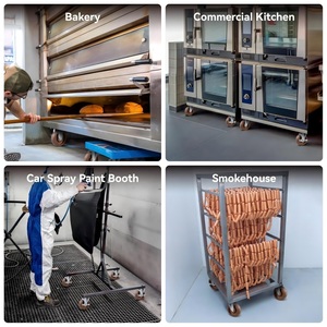 Hoch leistungs braune Hoch temperatur rollen 4-Zoll-Glasfaser-Nylonräder 280 ° C Ofen wagen räder Hitze beständige Rollen - Product Image 4