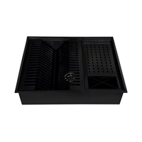 CLHA UMIDA Support de rangement de vaisselle en acier inoxydable fait à la main Évier à une cuvette de haute qualité Personnalisable Forme carrée Sans robinet