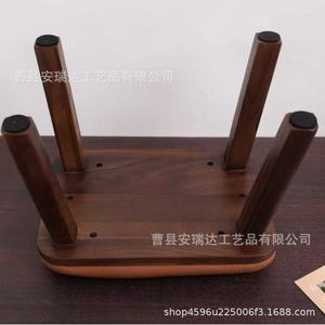 Solid <b>Wood</b> <b>Stool</b> With Green Upholstery For Home Use Living Room Shoe Changing Children Seating - Product Image 5
