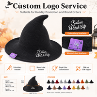 Sombrero de Bruja Personalizado para Mujer, de Acrílico Tejido, con Logotipo Bordado, para Disfraces, Cosplay y Venta al por Menor