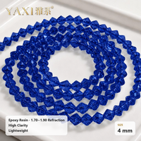 Perles Bicones Facettées en Résine Époxy avec Strass et Trou pour Passementerie, Chenille, Robes, Couture et Garnitures