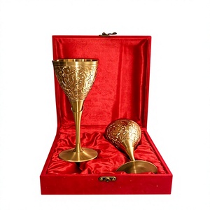 Embossed Brass Cocktail Glass Gold Plated Vintage <b>Wine</b> <b>Goblet</b> for Bar Dining & Wedding Gift - Product Image 4