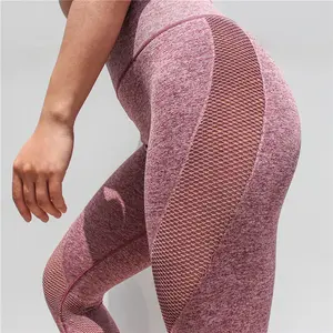 Naadloze Yoga Broek Leggings Dames Booty Scrunch Leggings Hoge Taille Capri Mesh Groothandel Womens Sportkleding Nylon / Spandex