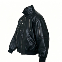 Veste bomber varsity en cuir et toile pour homme, OEM ODM, avec broderie personnalisée, imperméable et réversible