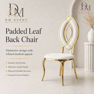 Chaise de mariage en acier inoxydable doré à dossier double anneau ovale avec coussin blanc pour banquets et événements hôteliers – Vente en gros de sièges - Product Image 1