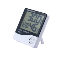 LCD Digital medidor de humedad temperatura HTC-1 HTC-2 de interior al aire libre termómetro higrómetro estación meteorológica con reloj