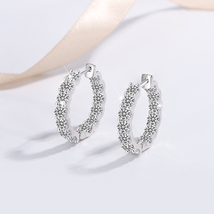 Pendientes <span class=keywords><strong>de</strong></span> Plata <span class=keywords><strong>de</strong></span> Ley S925 con Cabeza <span class=keywords><strong>de</strong></span> Vaca y Diamantes <span class=keywords><strong>de</strong></span> Moissanita, <span class=keywords><strong>de</strong></span> Alta Gama, Color D, para <span class=keywords><strong>Matrimonio</strong></span> - Product Image 4