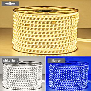Bande lumineuse <span class=keywords><strong>LED</strong></span> 2835 à 3 lignes, 220/230V, étanche, 180LED/m, <span class=keywords><strong>ruban</strong></span> avec prise interrupteur, blanc chaud, <span class=keywords><strong>bleu</strong></span>, décoration d'intérieur - Product Image 4