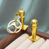 Pendentif trophée des finales NBA Lakers Warriors Bucks, porte-clés de basket-ball en métal tendance, modèle en alliage