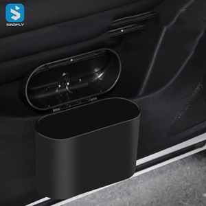 Treo xe thùng rác có thể Xe rác bụi trường hợp lưu trữ hộp ABS vuông nhấn Thùng rác <span class=keywords><strong>bin</strong></span> tự động phụ kiện nội thất cho xe hơi - Product Image 3