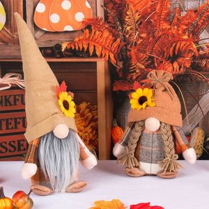 ของตกแต่งเทศกาลเก็บเกี่ยวใหม่ ตุ๊กตาดอกทานตะวันไร้หน้า สำหรับตกแต่งโต๊ะและหน้าต่าง - Product Image 3