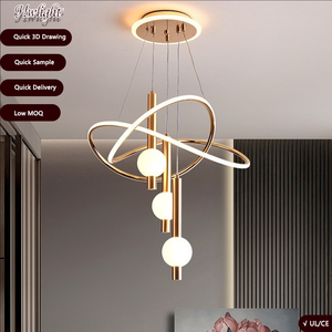 Lustre de luxe fantaisie, luminaires suspendus <span class=keywords><strong>85W</strong></span> tricolores 85-265V, lustre pour décoration intérieure 2026 - Product Image 1