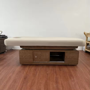 Modern Beauty Salon Professional 3 Motor Adjustable Electric Massage <b>Bed</b> with Storage Space and Colored LED Light Strip - Product Image 2