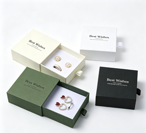 Slide out jewelry box made of high quality cardboard with die cutting and lamination process multiple color options - Product Image 4