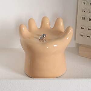 सिरेमिक हाथ के आकार हाथी गहने भंडारण ट्रे प्रवेश द्वार सजावट कुंजी भंडारण, कमरे की सजावट, अच्छी चीजें, क्रिसमस उपहार - Product Image 5