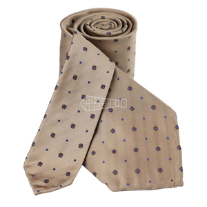 Corbata de Seda Tejida <span class=keywords><strong>a</strong></span> <span class=keywords><strong>Mano</strong></span> con Diseño Floral Geométrico, Color Marrón Claro, Sin Borde, <span class=keywords><strong>para</strong></span> Hombre - Product Image 3