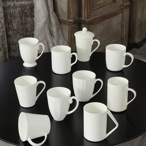 Tazas de porcelana fina personalizadas con logotipo para bodas; taza de cerámica blanca para café y té de estilo elegante. - Product Image 4