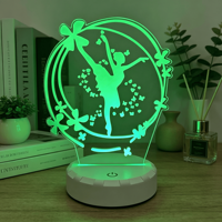 2025 veilleuse lampe Ballet filles chambre chevet petite lampe décor de Table