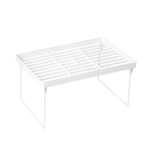 Kitchen Bathroom Desktop Sundries Cosmetic Plastic Stacking Rack Drain Rack Foldable Storage Shelf