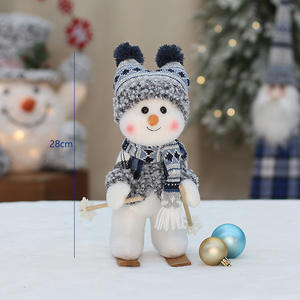 Chaud mignon bleu bonhomme de neige poupées arbre de noël ornement en peluche poupée jouets joyeux noël décorations pour la maison 2025 nouvel an cadeaux - Product Image 6