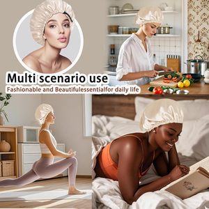 <span class=keywords><strong>Bonnet</strong></span> en soie réglable avec étiquette personnalisée <span class=keywords><strong>Bonnet</strong></span> en satin double couche <span class=keywords><strong>Bonnet</strong></span> pour <span class=keywords><strong>cheveux</strong></span> pour dormir pour les femmes chapeaux <span class=keywords><strong>cheveux</strong></span> naturels <span class=keywords><strong>bouclés</strong></span> - Product Image 4