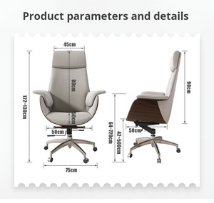 <span class=keywords><strong>Chaise</strong></span> de bureau de luxe ergonomique à dossier haut, pivotante et réglable en hauteur, de style contemporain, pour dirigeant - Product Image 6