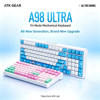 Yeni ATK A98 Ultra Üç Modlu Kablosuz/Bt/Kablolu Mekanik RGB USB-C Ergonomik Oyun Klavyesi (Masaüstü Kullanımı İçin)