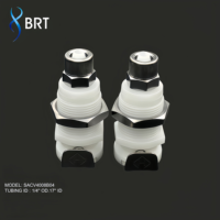 Raccord coudé en ligne BRT en laiton chromé 1/4 3/8 pour tuyau, connecteur rapide à déconnexion rapide, raccords de tuyauterie