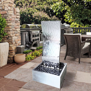 Ev dekor paslanmaz çelik aynalı duvar şelale çeşme iç ve dış dekorasyon için Led ışıkları ile - Product Image 2