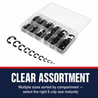Kit d'assortiment de 300 pièces d'anneaux de retenue en E ZY6802 pour fixation d'arbres, quincaillerie industrielle, vente en gros