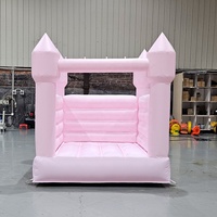 Château gonflable rose élégant, structure gonflable rose douce pour mariage, anniversaire, baby shower, fête en plein air
