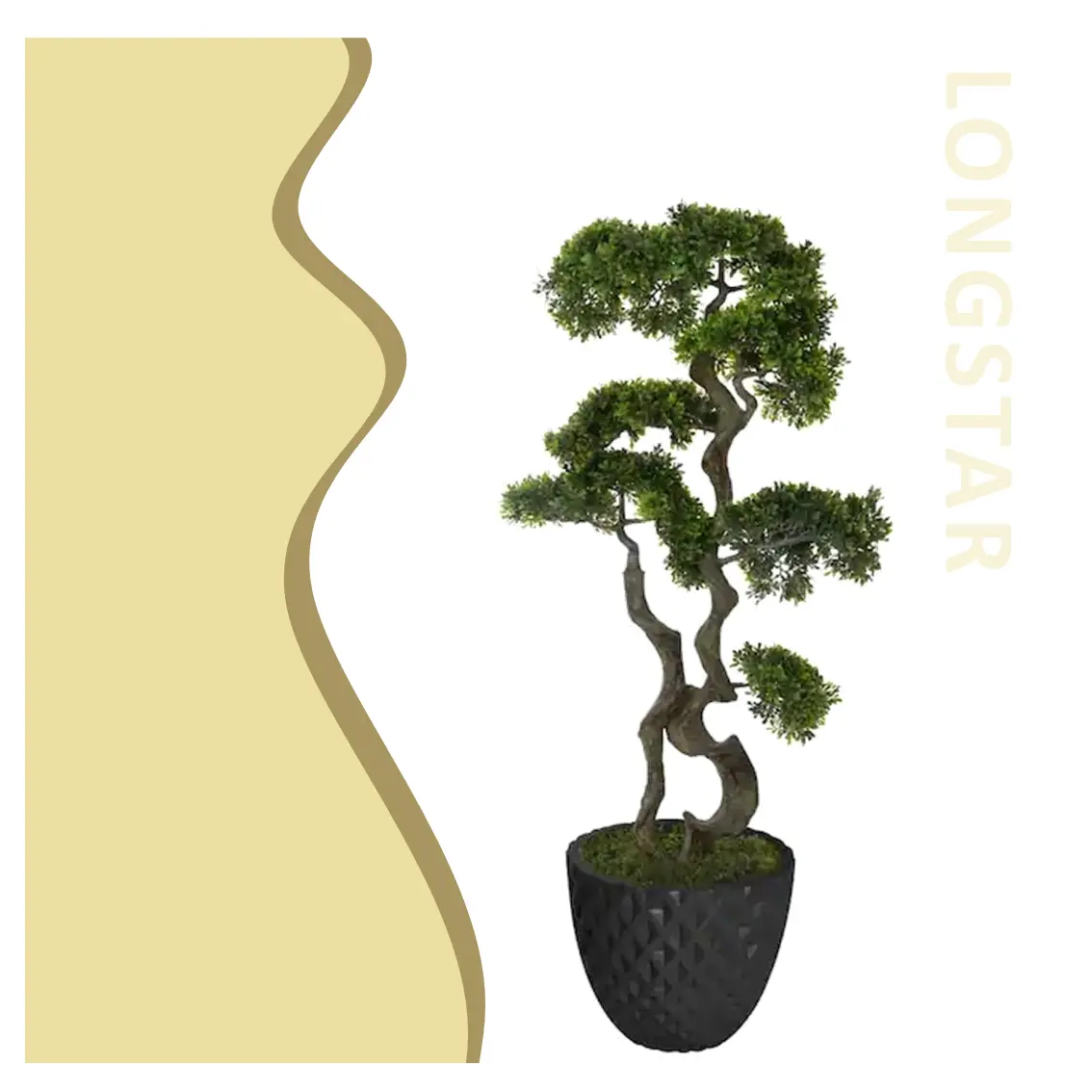 Topiaria ingresso verde pianta albero in vaso Bonsai alta qualità rami di albero alto Ficus lasciare naturale grande plastica