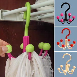 Multifunctional Rotatable Scarf Hat Bag Hanger Round Hook Type Clothing Organizer With Dopamine Hooks - Product Image 1