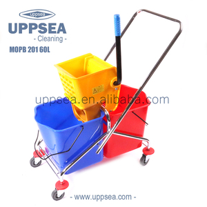 Serpillière commerciale <span class=keywords><strong>avec</strong></span> <span class=keywords><strong>seau</strong></span> à pression latérale, jaune, 33 pieds, 8 gallons, pour femme - Product Image 4