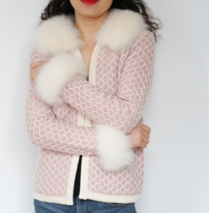 Europa Anti-restringimento donne vendita inverno moda donna maglioni collo di <span class=keywords><strong>pelliccia</strong></span> di volpe signore <span class=keywords><strong>Cardigan</strong></span> di lana lavorato a maglia - Product Image 3