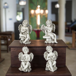 Statue d'ange chérubin en prière 3D à succès, figurine <span class=keywords><strong>de</strong></span> gardien agenouillée, ailes d'église, résine, <span class=keywords><strong>fibre</strong></span> <span class=keywords><strong>de</strong></span> <span class=keywords><strong>verre</strong></span>, décoration intérieure, commerce - Product Image 6