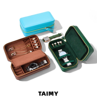 Boîte à bijoux portable en cuir PU avec logo personnalisé, étui de rangement à fermeture éclair pour montres, organisateur de colliers, bagues et boucles d'oreilles pour l'emballage de bijoux