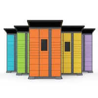 Casier à colis intelligent assemblé pour centres commerciaux et espaces publics, intégration de gestion de propriétés, accès API, durable et résistant à la rouille