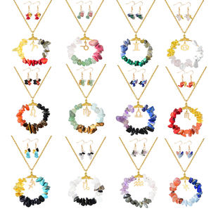 Nouveauté 2025 Ensemble collier et boucles d'oreilles en acier inoxydable avec les 12 signes du zodiaque, plaqué or 18 carats pour homme, cadeau robuste, pendentif tendance - Product Image 5