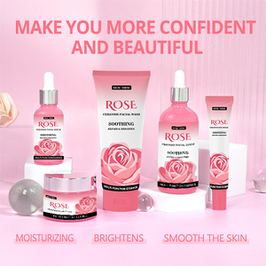 Etiqueta privada Natrual Rose Facial Skin Care Set Ceramide Smoothing Face Brightening Hidratante Calmar Repair Skin Care Set - Product Image 6