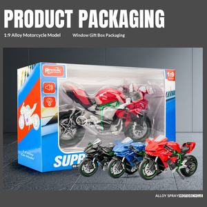 Modèle de moto <span class=keywords><strong>H2R</strong></span> en métal 1:9 avec fonction de pulvérisation, simulation de son et de lumière de grande moto, jouet - Product Image 4